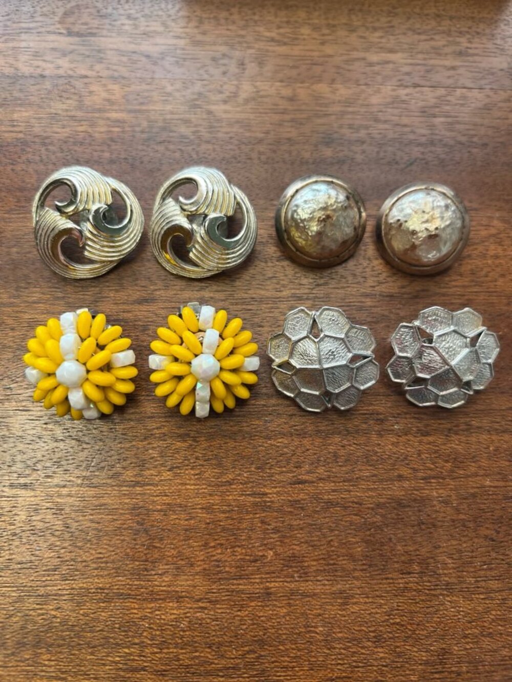 Lot of 4 Sets of Vintage Clip On Earrings